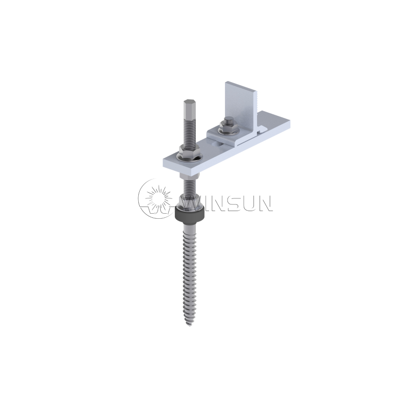 hanger bolt with adapter plate for solar panel mounting