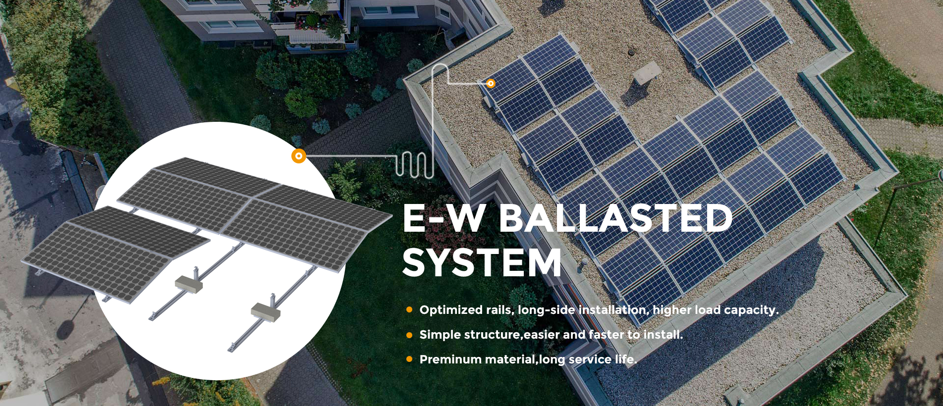 Winsun Long-edge Ballast Solar Mounting System For Flat Roof Solar Mounting