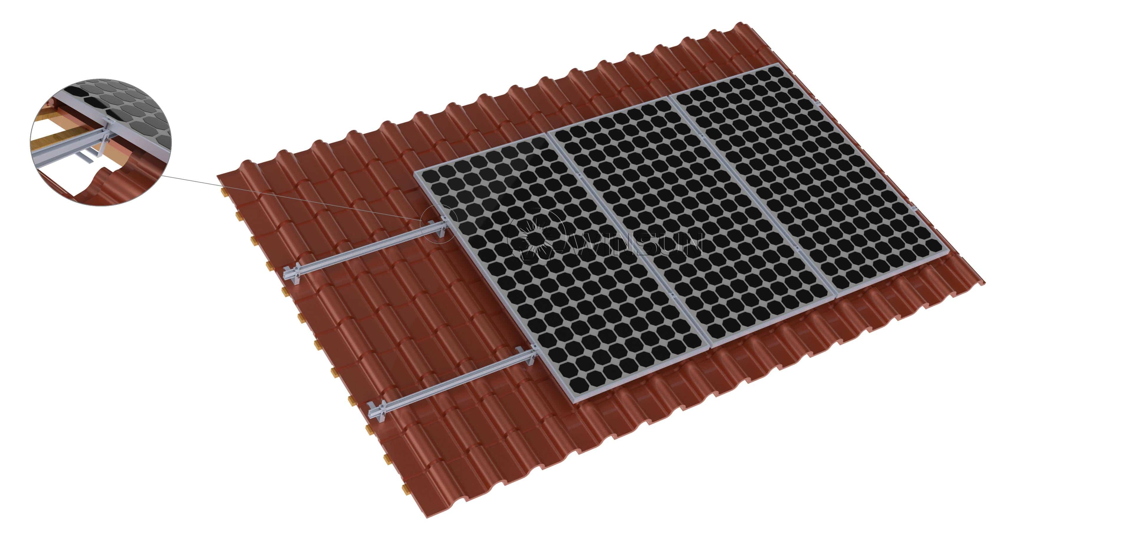 Winsun all aluminum tile roof solar mounting bracket