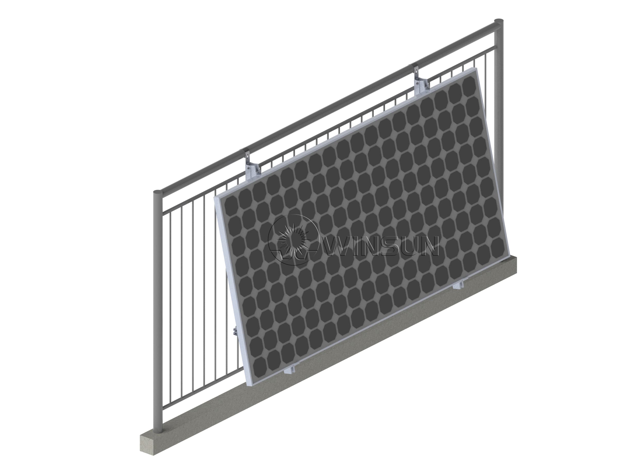 balcony solar mounting system with a tilt angle