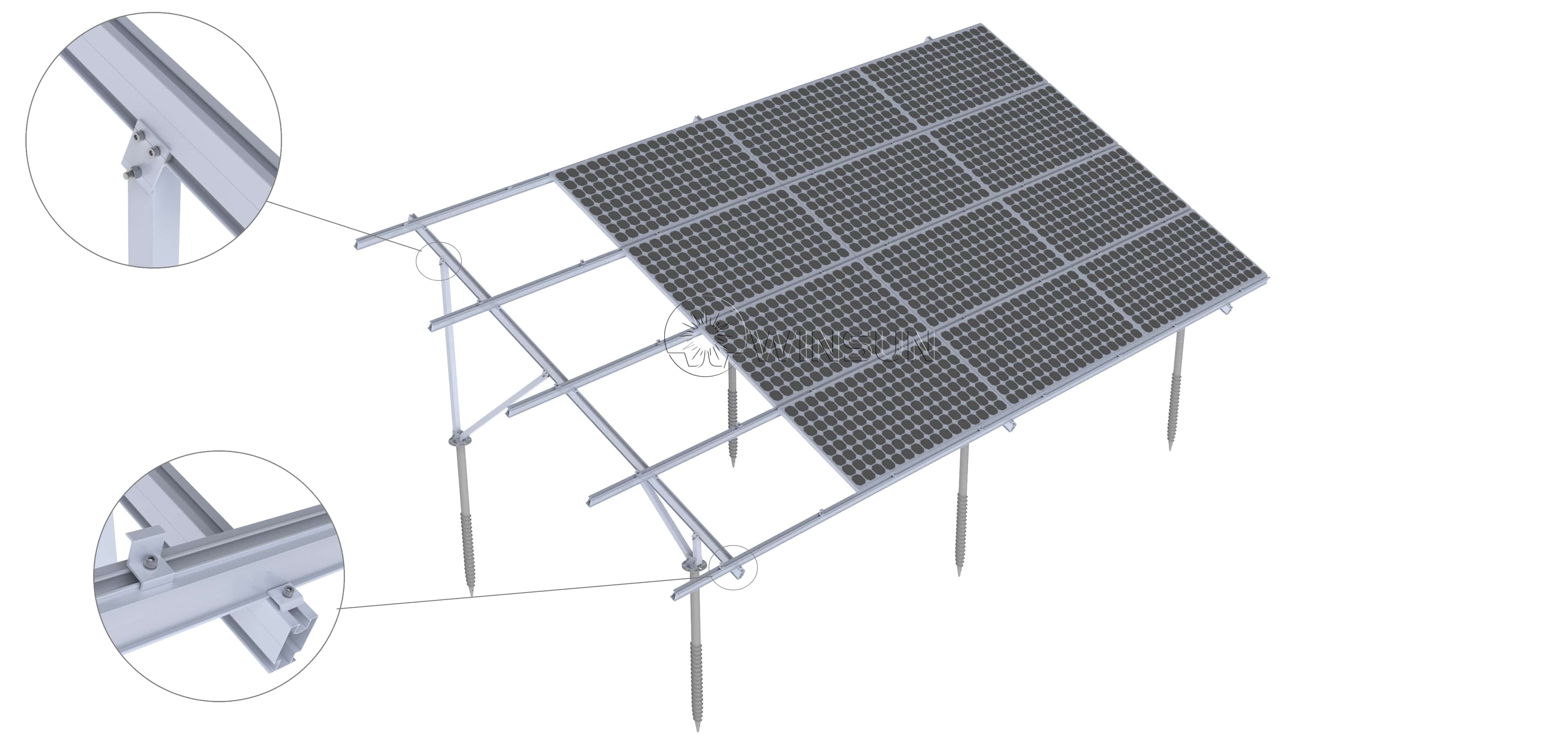 aluminum solar ground mounting system