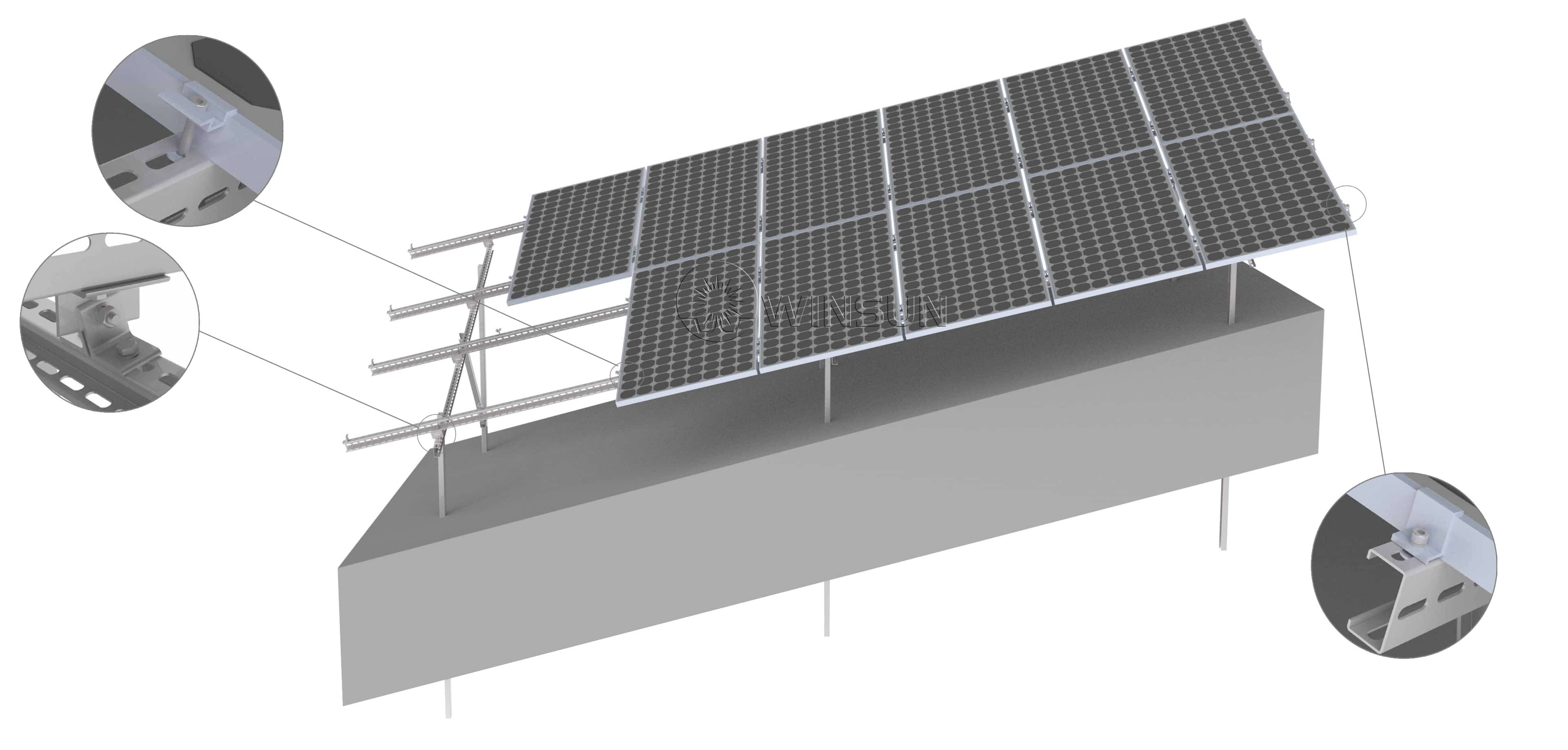 sloped ground solar mounting system