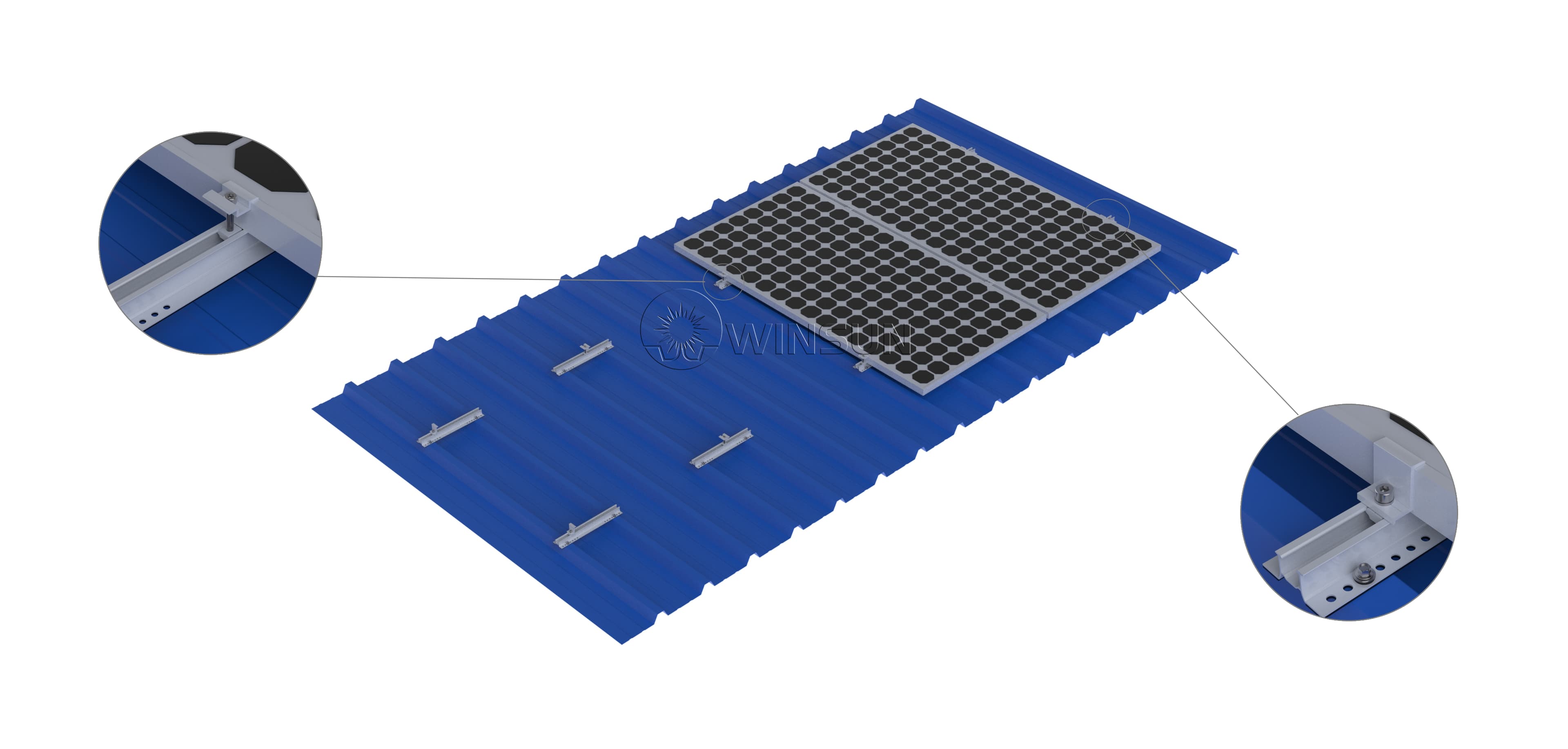 mini rail mounting system for metal roof solar mounting