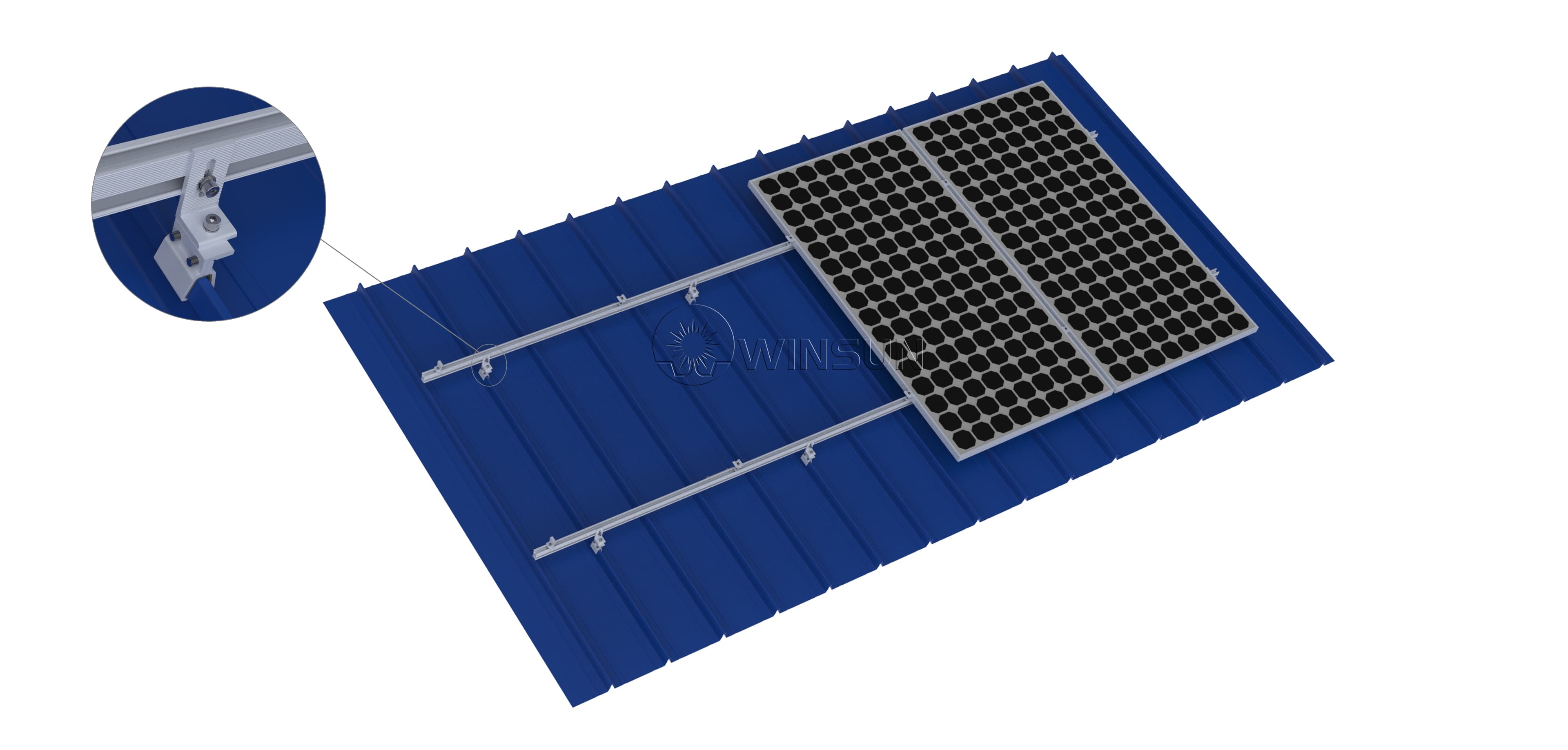 roof clamp solar mounting system for Klip-Lok 406