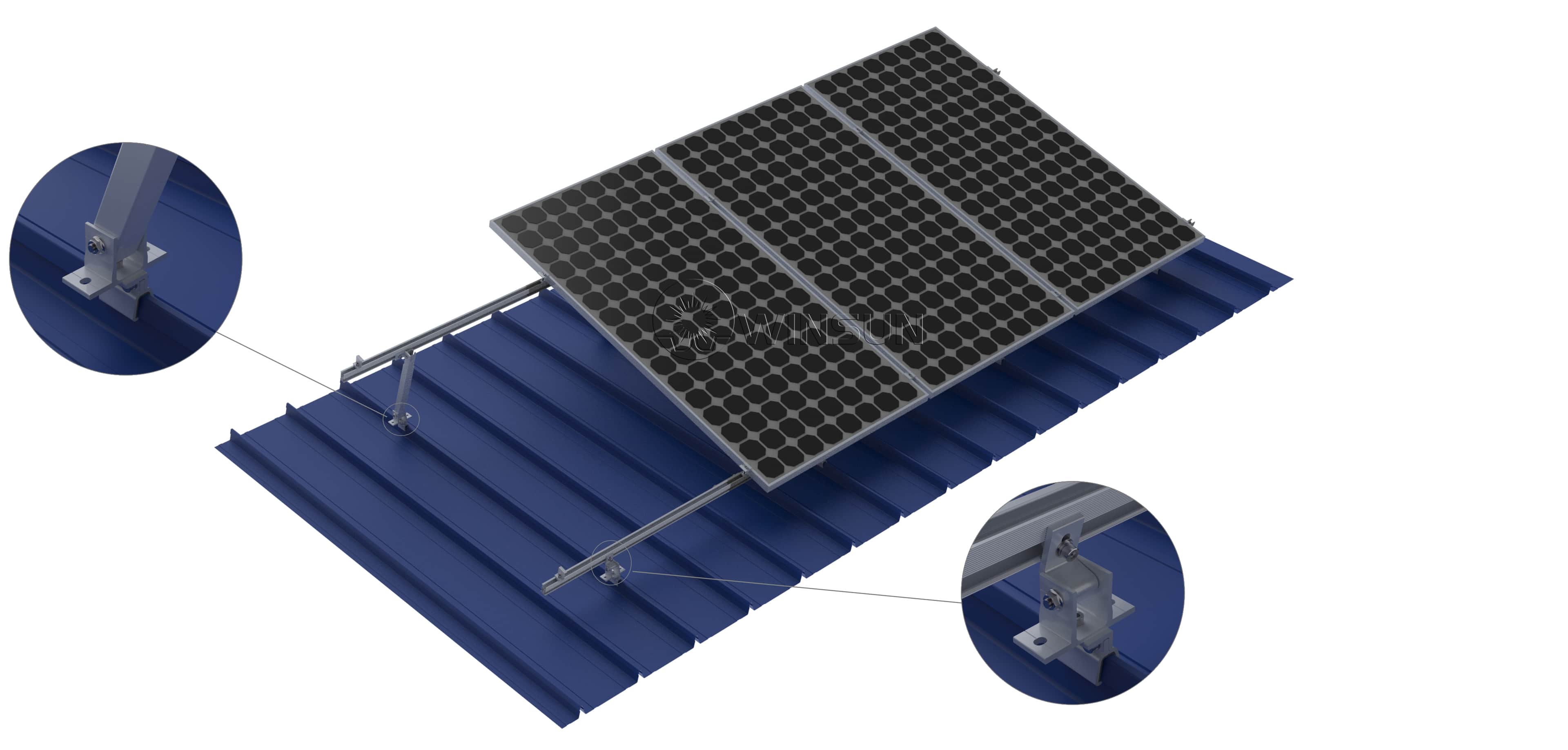 adjusatble tilt roof solar mounting system for metal roof