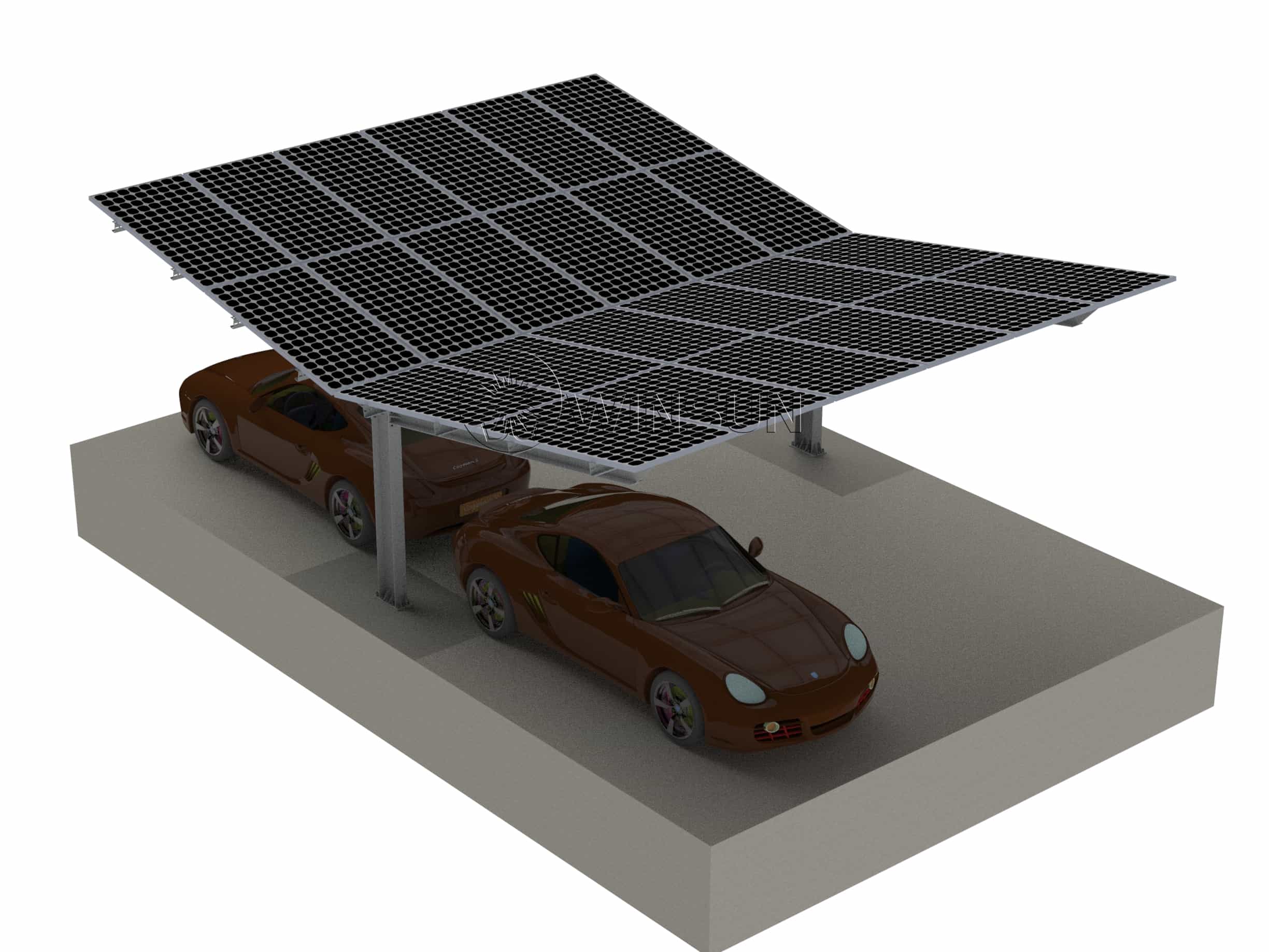 y-shaped steel solar carport mounting system