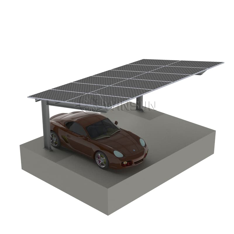 single pole steel solar carport system