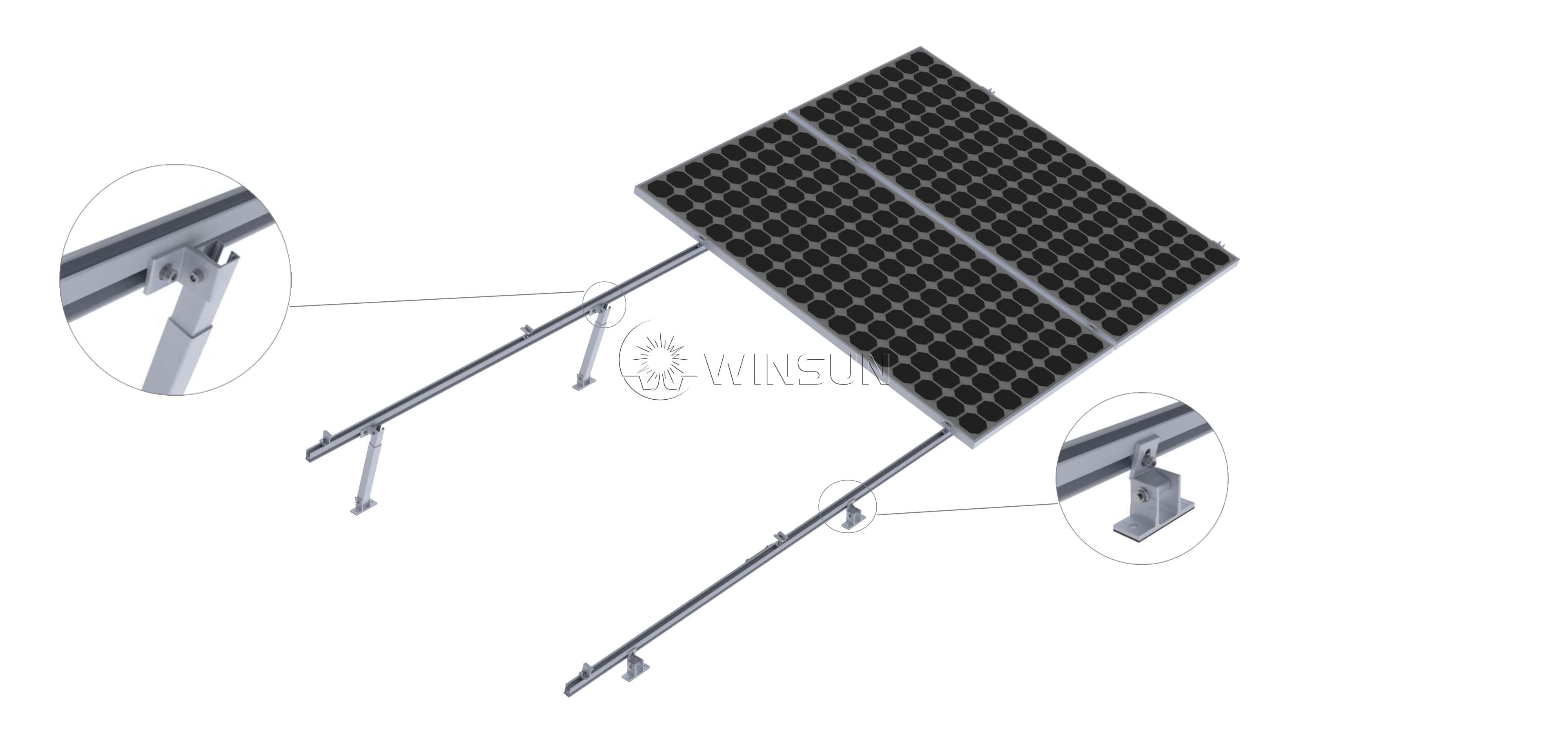 adjustable tilt solar mountting system for flat roof