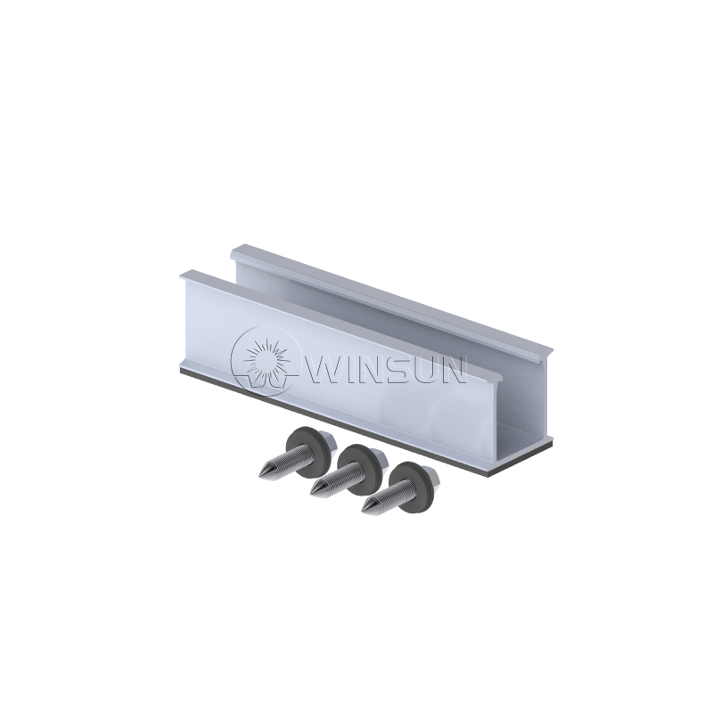 U-shaped mini rail for metal roof solar panel mounting