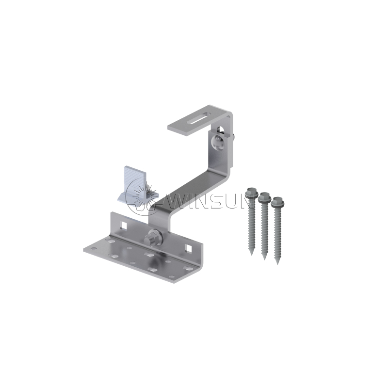 stainless steel 3-way asjustable solar tile roof hook