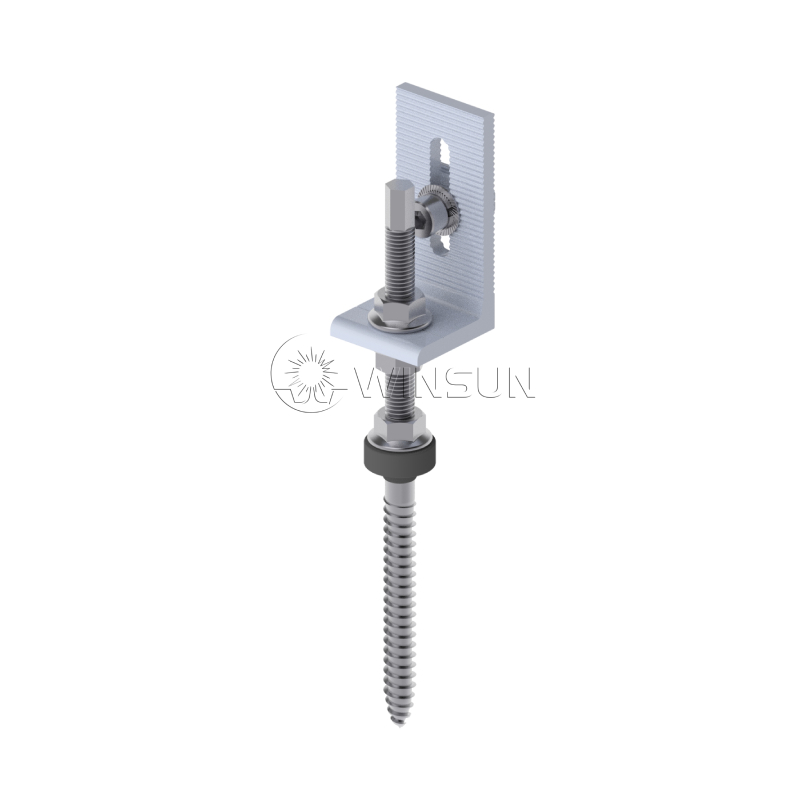 hanger bolt with L-adapter for metal roof solar panel mounting