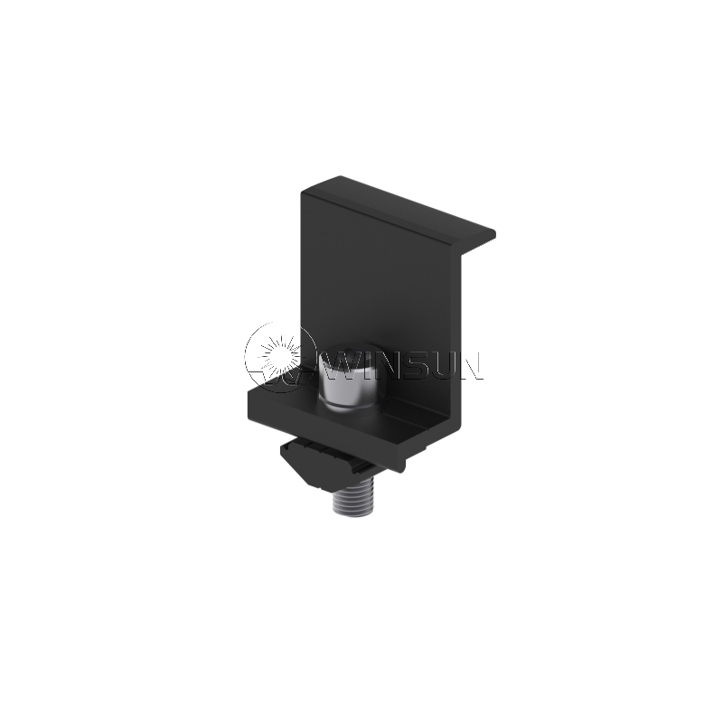 end clamp for solar panel fastening black oxidation