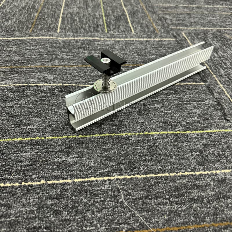 PV modules fastener - middle clamp with spring and earthing plate