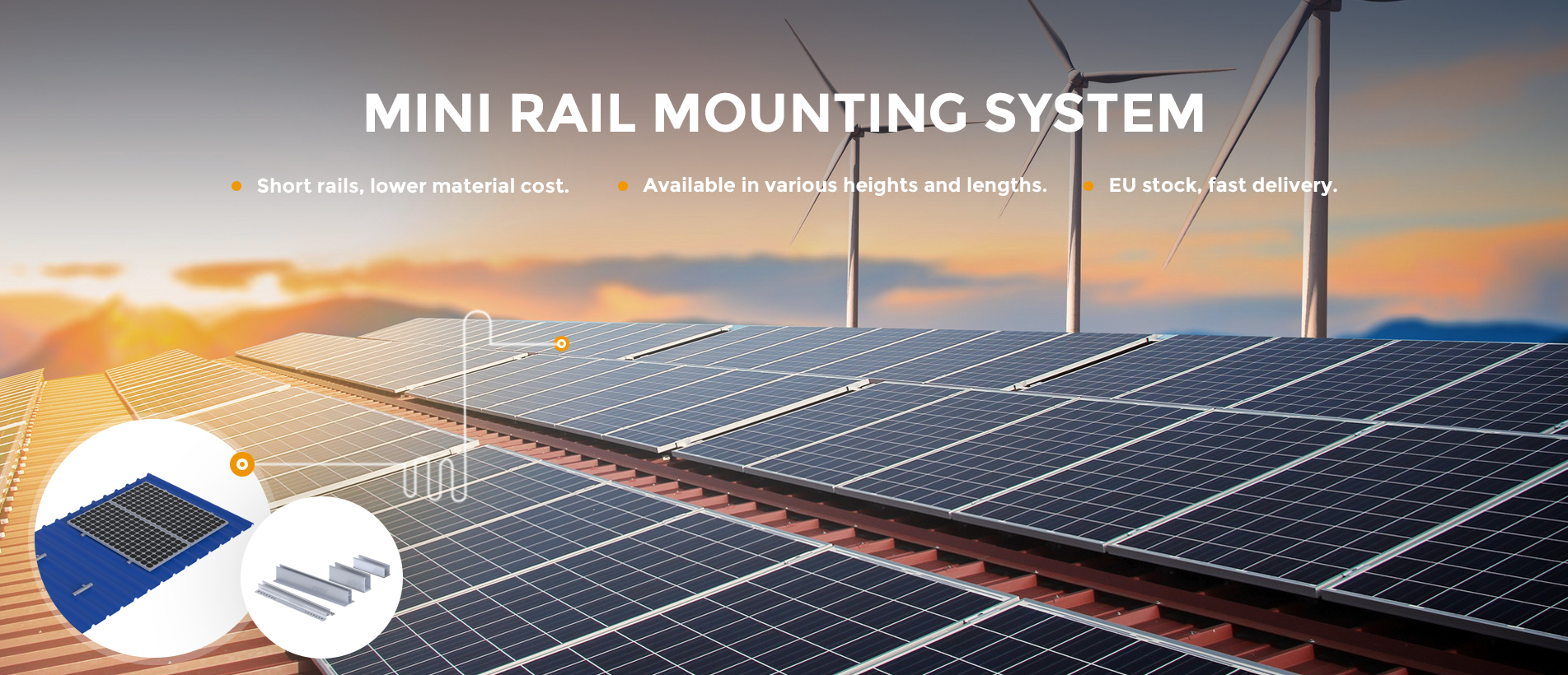 Winsun Mini Rail Solar Mounting System For Metal Roof Solar Panel Mounting