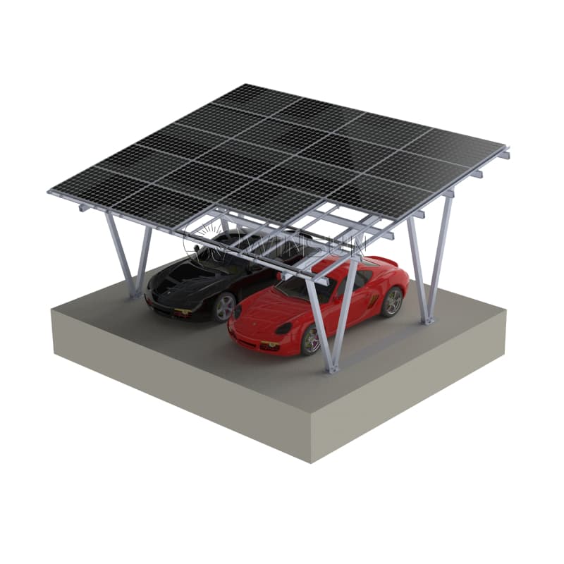 High-strength solar panel carport